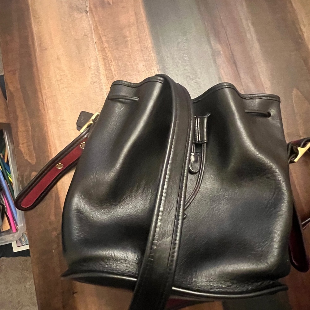 Coach Black Vintage Leather Bucket Bag